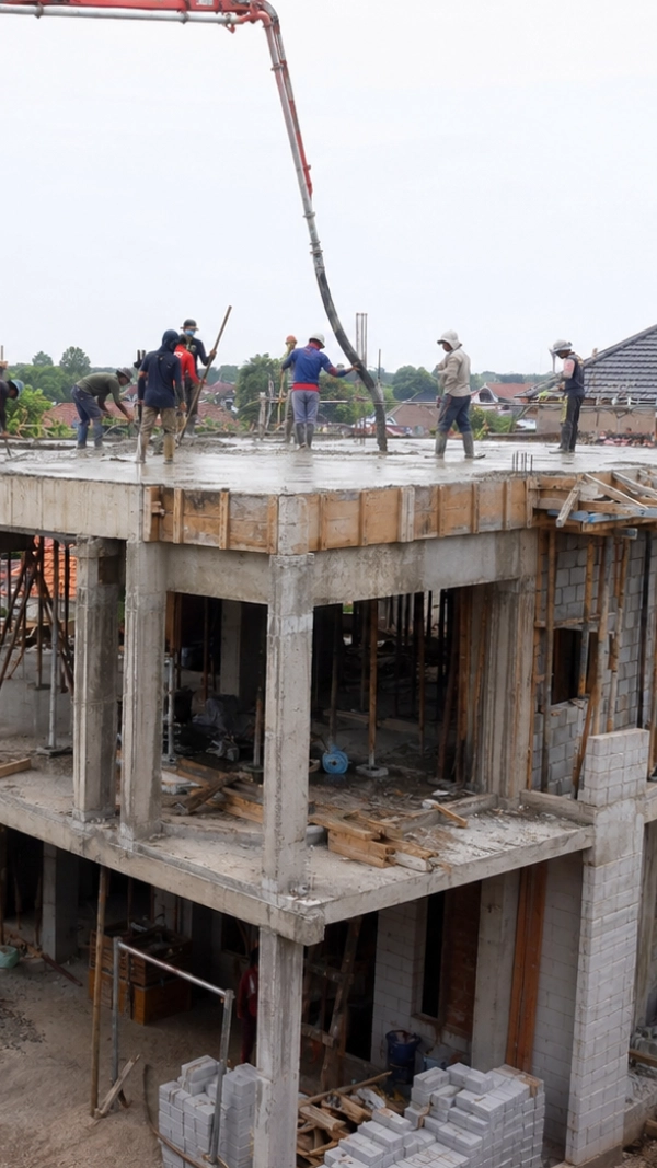 Aplikasi ready mix K225 untuk rumah tinggal, dak ringan, dan struktur ringan
