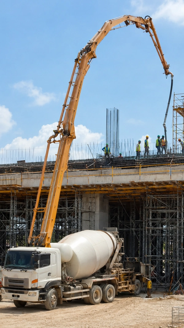 Aplikasi ready mix K500 untuk high-strength, struktur berat, infrastruktur, dan teknis khusus
