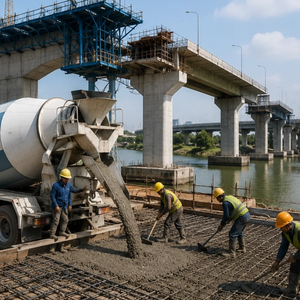 Dukungan beton ready mix untuk bridges dan flyovers