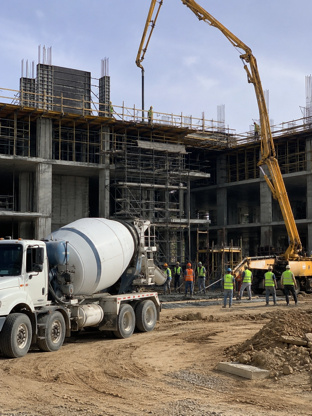 Dukungan beton ready mix untuk commercial building