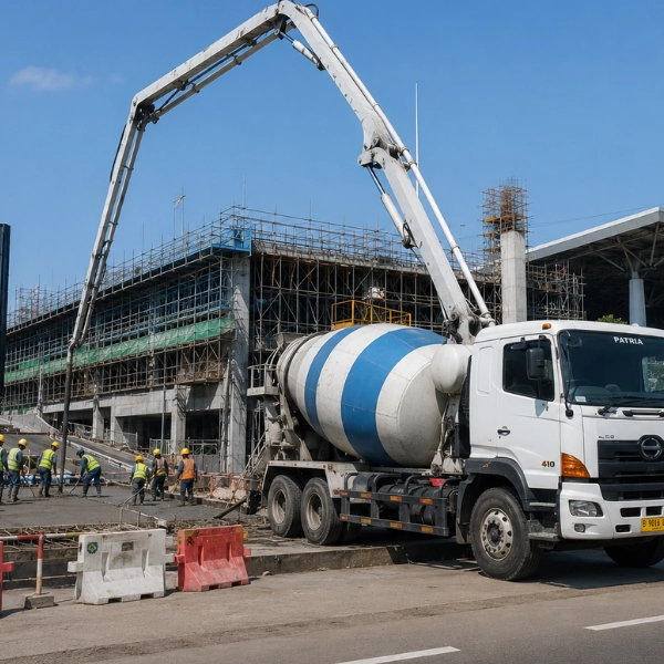 Dukungan beton ready mix untuk government infrastructure