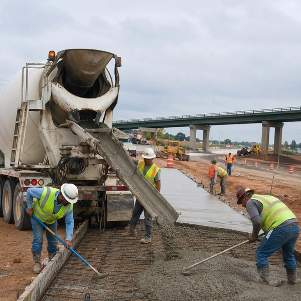 Dukungan beton ready mix untuk roads dan highways