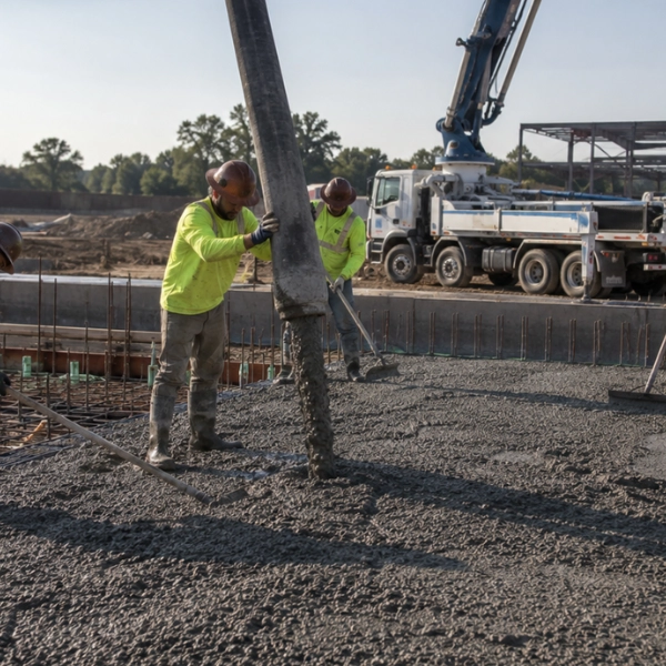 Foto proses pengecoran beton
