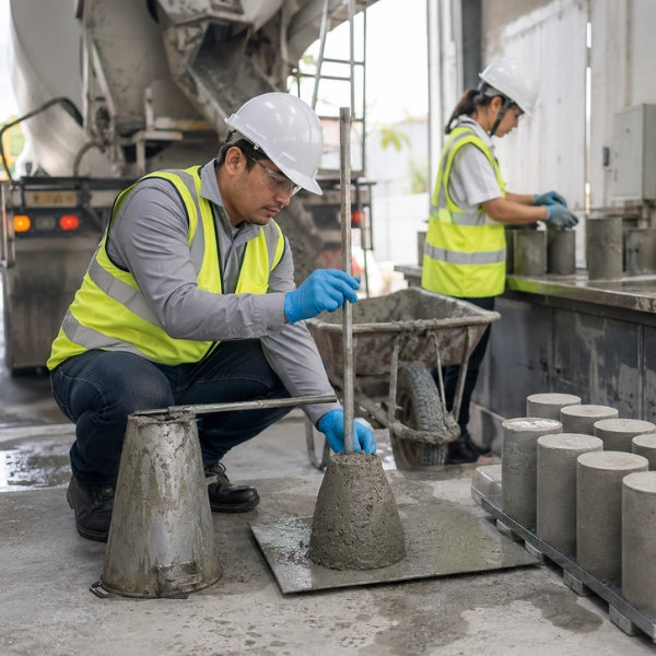 Foto quality control dan laboratorium beton