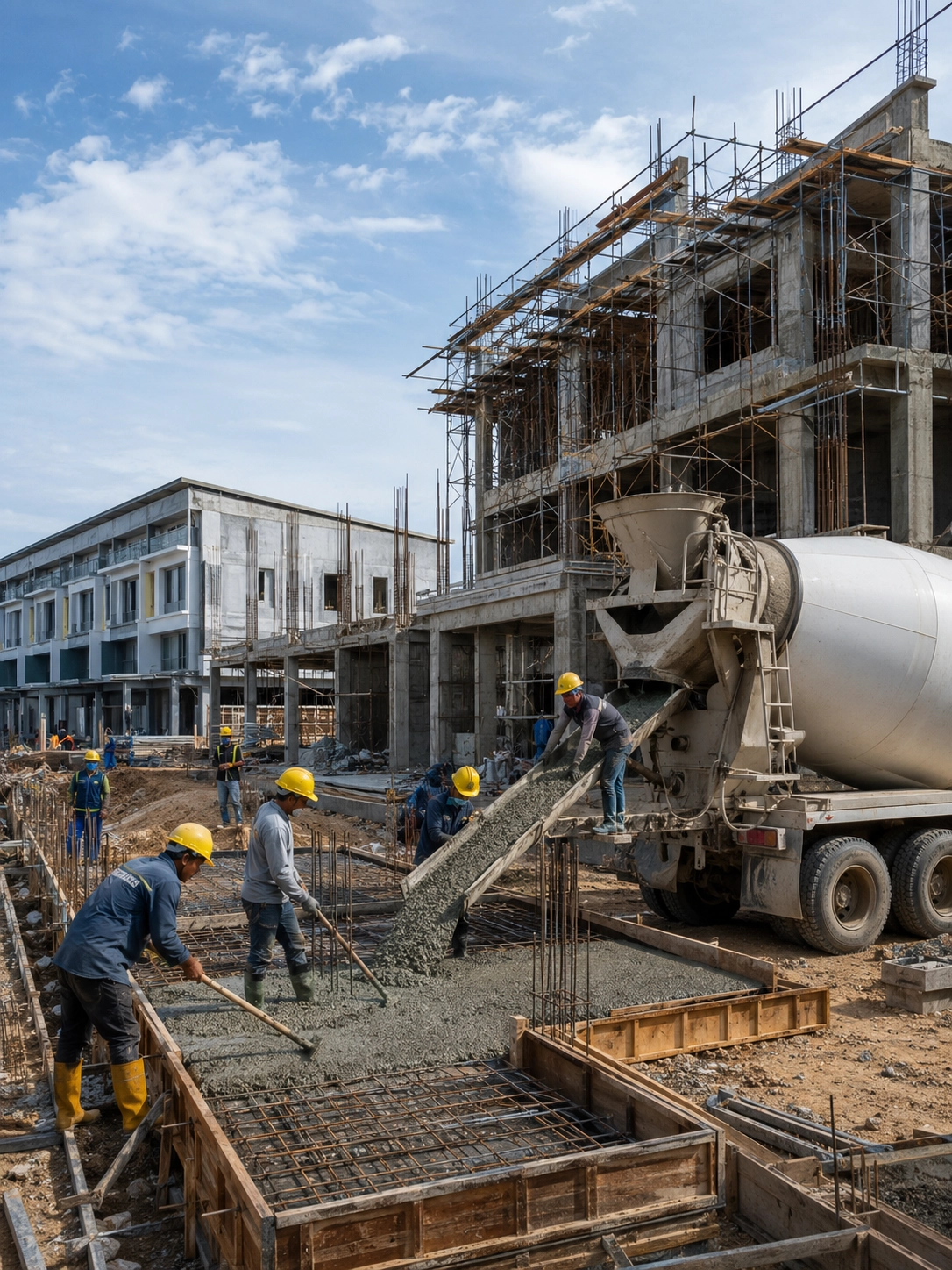 Keunggulan menggunakan ready mix K250 untuk ruko, bangunan umum, dan struktur standar