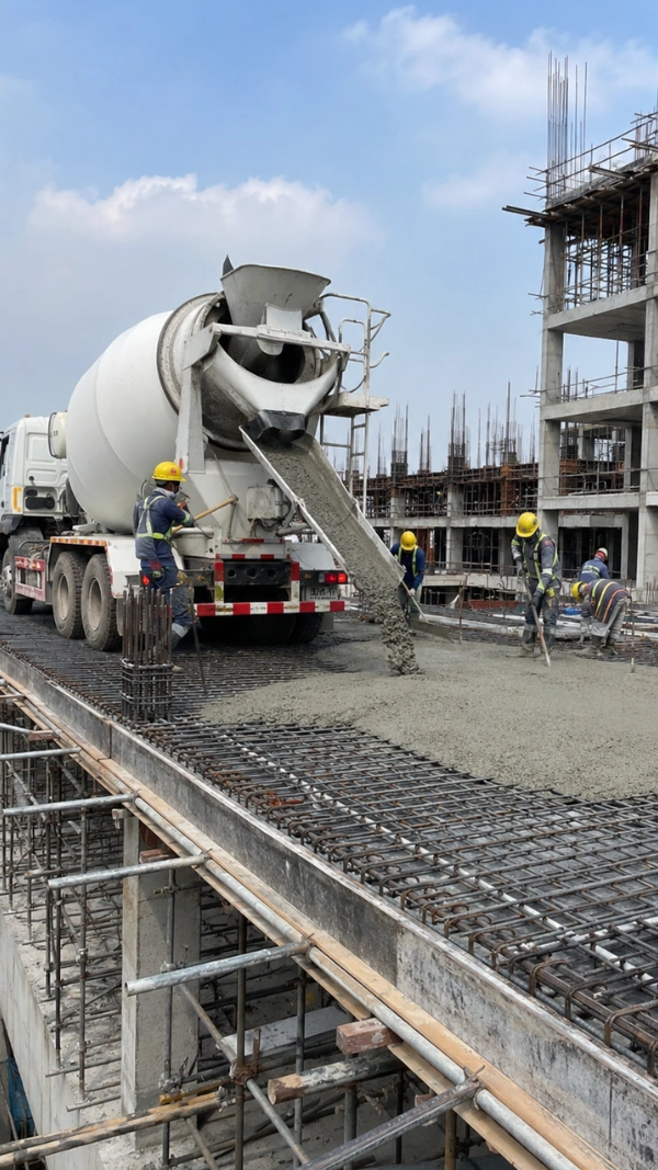 Keunggulan menggunakan ready mix K350 untuk struktur lebih berat, bangunan bertingkat, dan slab tebal