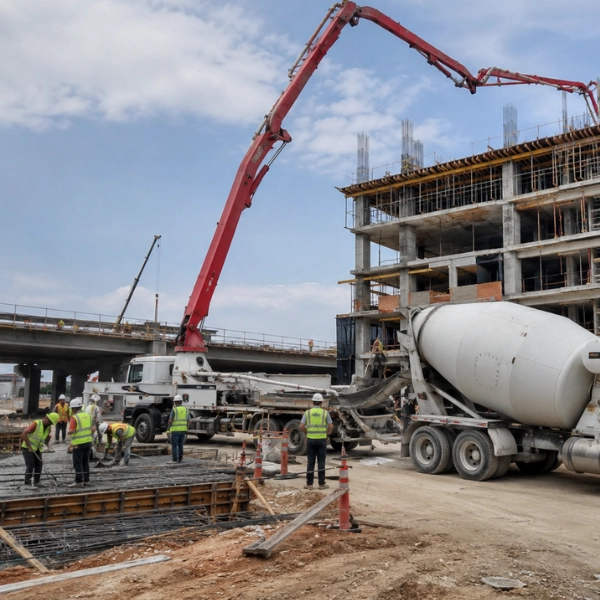 Pasokan ready mix untuk proyek gedung dan infrastruktur