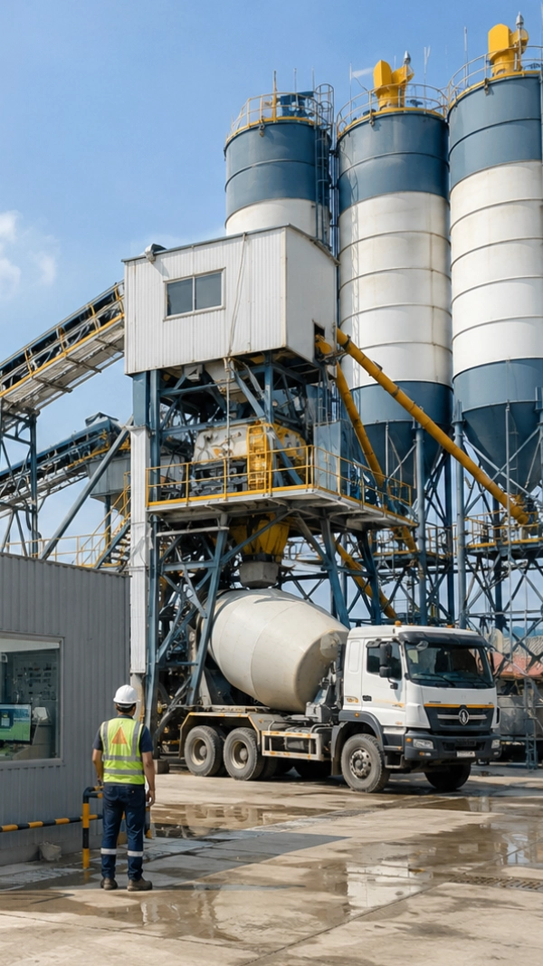 Sistem batching plant otomatis Giga Beton
