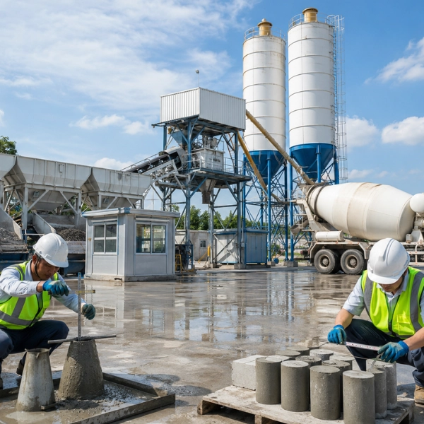 Teknologi batching plant modern dan quality control beton ready mix Giga Beton
